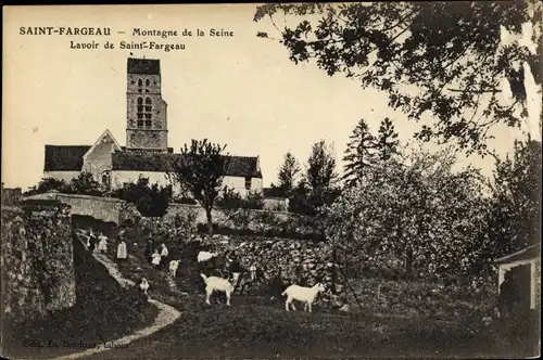 Ak Saint-Fargeau-Ponthierry Seine et Marne, Montagne de la Seine