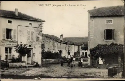 Ak Vicherey Vosges, Le Bureau de Poste