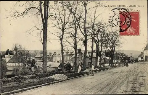 Ak Thibouville Eure, Rivière Thibouville, La Vieille Église