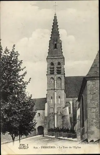 Ak Ferrières en Gâtinais Loiret, Tour de l´Église