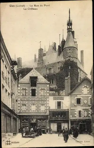 Ak Gien Loiret, Rue du Pont, Le Château