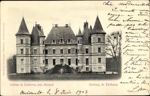 Ak Airvault Deux Sevres, Le Château de Soulièvres