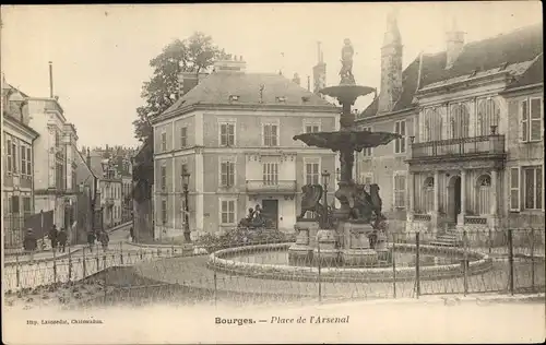 Ak Bourges Cher, Place de l´Arsenal