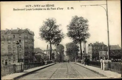 Ak Ivry sur Seine Val de Marne, Boulevard Louis Lemoine vu du Pont