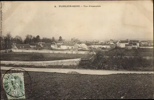 Ak Flins sur Seine Yvelines, Teilansicht