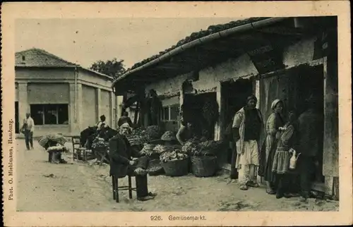 Ak Mazedonischer Gemüsemarkt