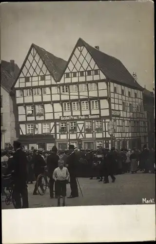 Foto Ak Soest, Markt, Gasthof Franz Pauli, Fachwerk