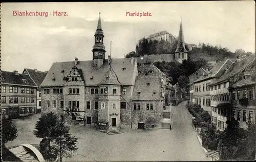 Ak Blankenburg am Harz, Marktplatz