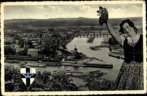 Ak Koblenz am Rhein, Totalansicht