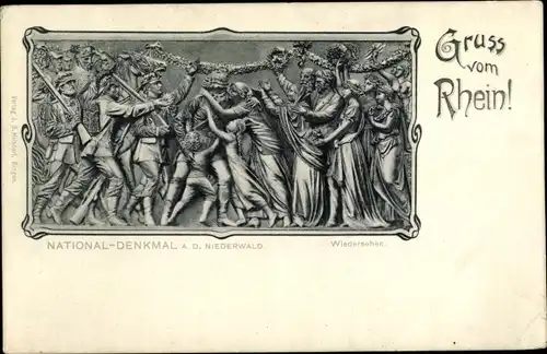 Ak Rüdesheim am Rhein in Hessen, Niederwalddenkmal