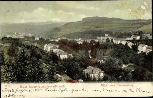 Ak Langenschwalbach Bad Schwalbach im Taunus, Blick vom Paulinenberg