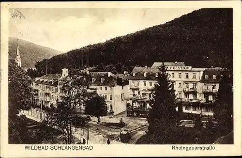 Ak Wildbad-Schlangenbad im Taunus Hessen, Rheingauerstraße