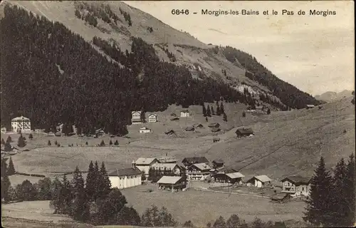 Ak Morgins Kanton Wallis Schweiz, Morgins les Bains et le Pas de Morgins