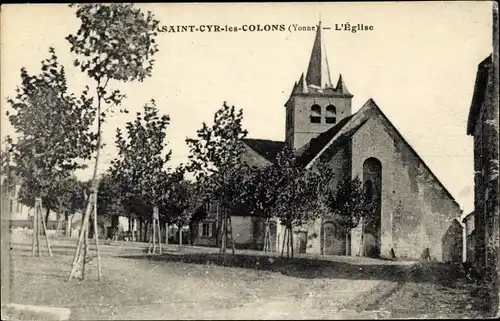 Ak Saint Cyr les Colons Yonne, L´Eglise