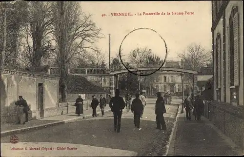 Ak Verneuil Eure, Passerelle de la Fausse Porte