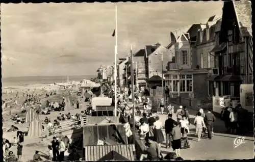 Ak Saint Aubin sur Mer Calvados, La Plage et la Digue