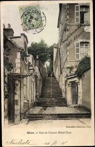 Ak Gien Loiret, Rue de l´Ancien Hotel Dieu