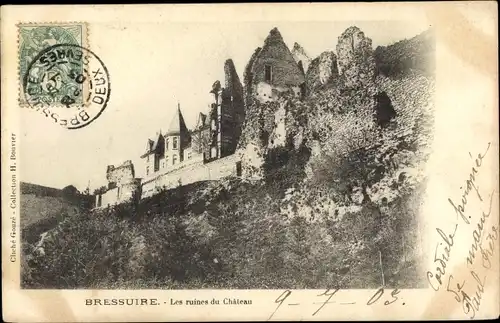 Ak Bressuire Deux Sèvres, Ruines du Château