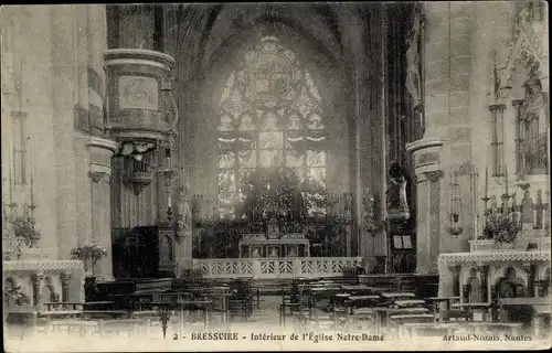 Ak Bressuire Deux Sèvres, Intérieur de l´Église Notre Dame