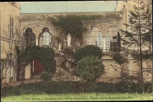 Ak L’Haÿ Val de Marne, Etablissement Sainte Genevleve, Grotte Notre Dame de Lourdes