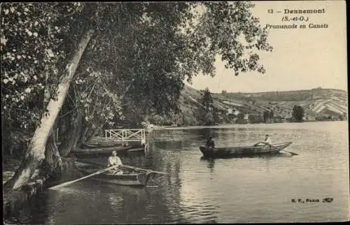 Ak Dennemont Yvelines, Promenade en Canots