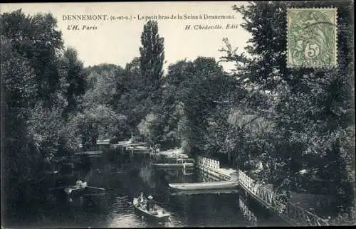 Ak Dennemont Yvelines, Le petit bras de la Seine