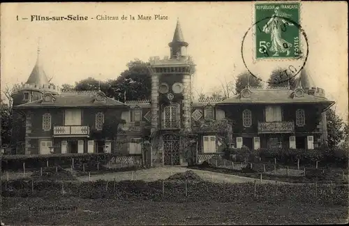 Ak Flins sur Seine, Château de la Mare Plate