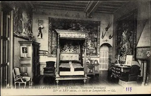 Ak Montreuil Bellay Maine et Loire, Le Château, salle de Longueville