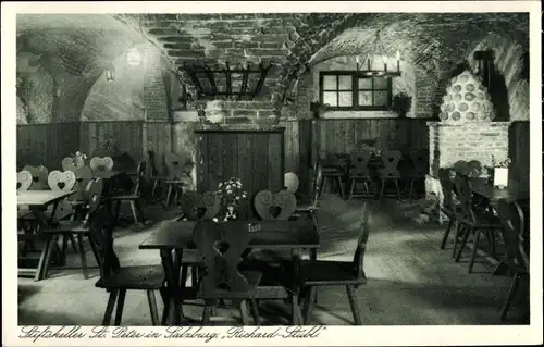 Ak Sankt Peter Salzburg in Österreich, Stiftskellerei Richard Stübl, Innenansicht