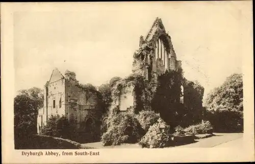 Ak Dryburgh North East England, Dryburgh Abbey from South-East