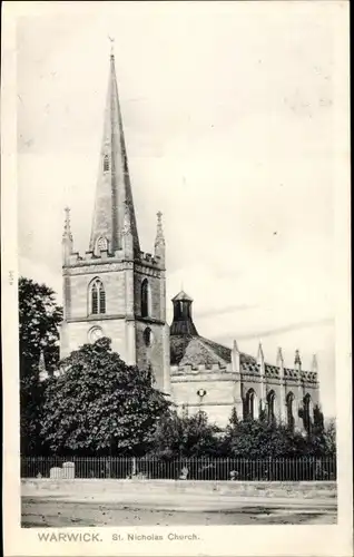 Ak Warwick Warwickshire England, St Nicholas Church