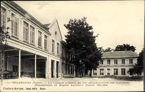 Ak Villeblevin Yonne, Colonies Scolaires