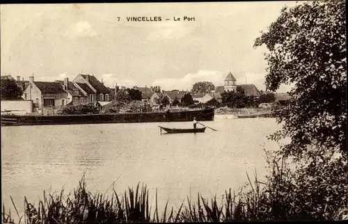 Ak Vincelles Yonne, Le Port