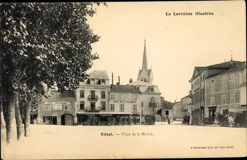 Ak Vittel Lothringen Vosges, Place de la Mairie