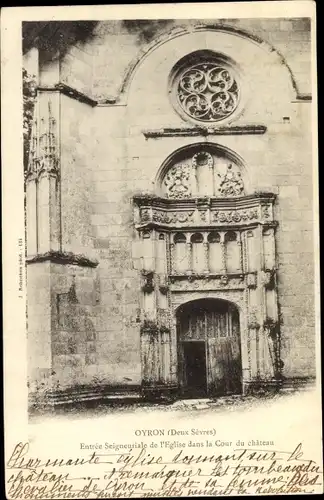 Ak Oyron Deux Sèvres, Entrée Seigneuriale de l´Église