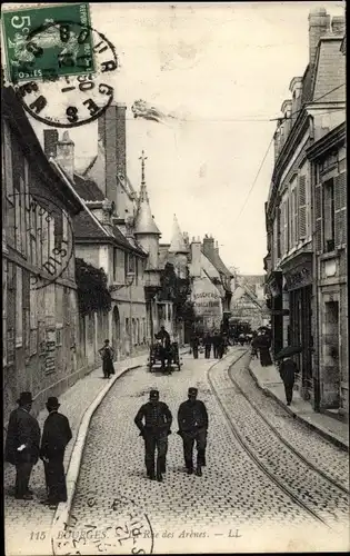 Ak Bourges Cher, Rue des Arènes