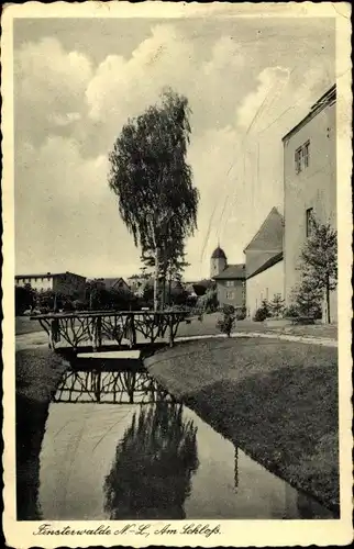 Ak Finsterwalde in der Niederlausitz, Schloss, Wasserpartie