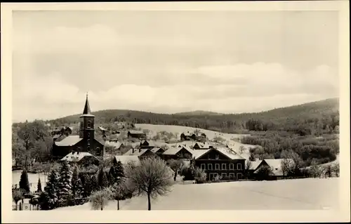 Ak Crostau Schirgiswalde Kirschau in Sachsen, Teilansicht, Winter