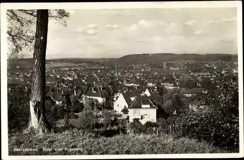 Ak Saarbrücken im Saarland, Panorama vom Nussberg