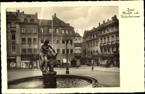 Ak Gera in Thüringen, Markt, Simsonbrunnen