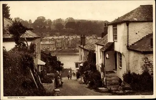 Ak Fowey Cornwall, Bodinnick, Straßenpartie