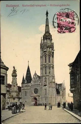 Ak Budapest Ungarn, Krönungskirche