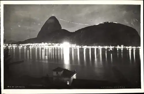 Ak Rio de Janeiro Brasilien, Nachtansicht