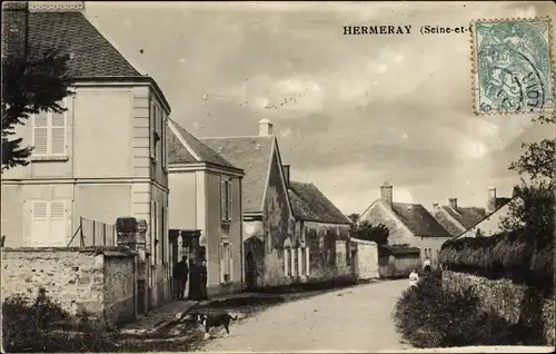 Ak Hermeray Yvelines, Une Rue