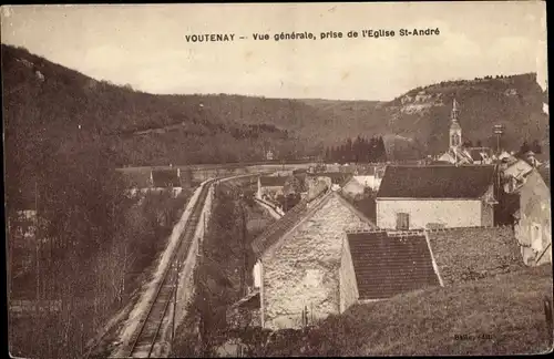 Ak Voutenay sur Cure Yonne, Vue Générale