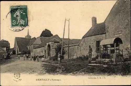 Ak Vertilly Yonne, Route et Église