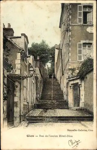 Ak Gien Loiret, Rue de l'ancien Hotel Dieu