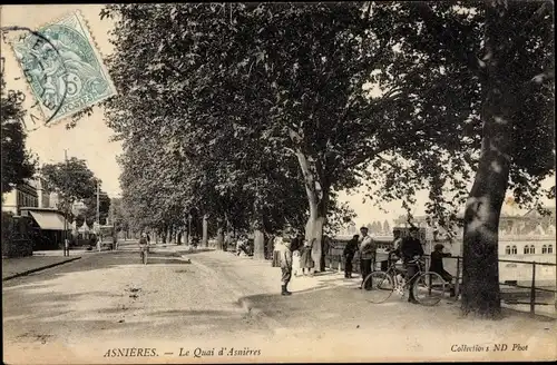 Ak Asnières-sur-Seine Hauts-de-Seine, Le Quai