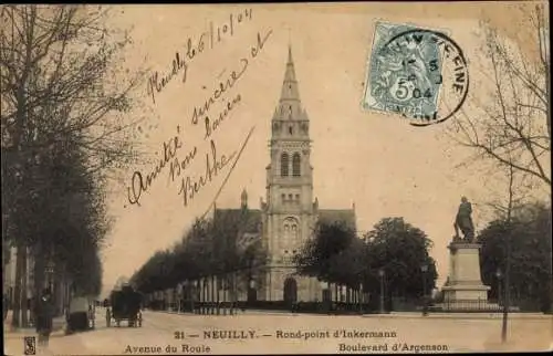 Ak Neuilly sur Seine Hauts de Seine, Rond-Point d´Inkermann