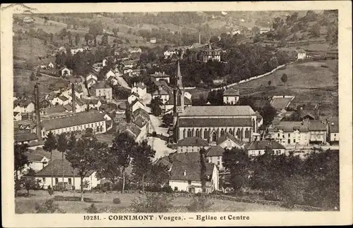 Ak Cornimont Vosges, Eglise et Centre